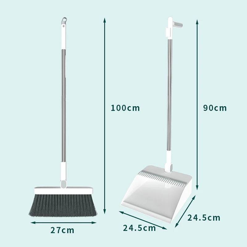 Broom and Scoop Set Folding Dustpan