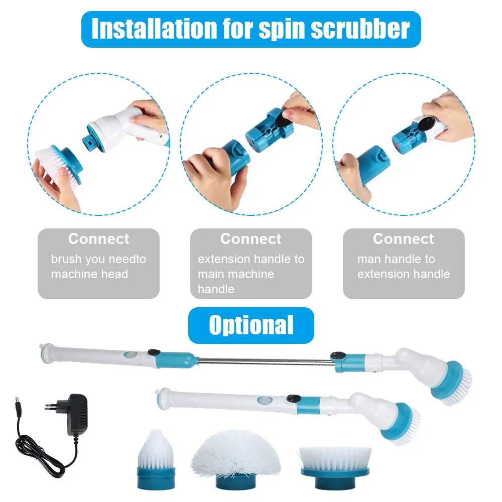 3-in-1 Tile Brush Wireless Electric Cleaning Brush